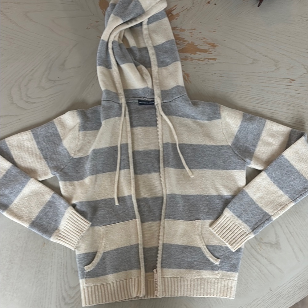 Striped Gray and Cream Men's Sweater